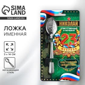 Ложка чайная именная «Николай», 14×3 см