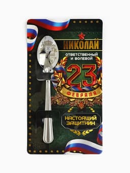 Ложка чайная именная «Николай», 14×3 см