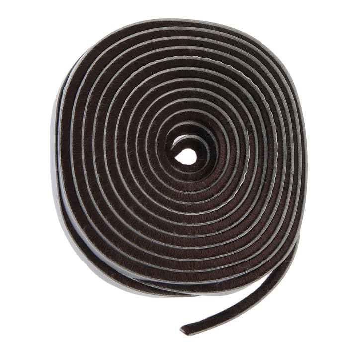 Уплотнитель щеточный самоклеящийся ТУНДРА, 7×6 мм, коричневый, 10 м