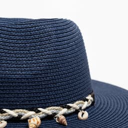 Шляпа женская с ракушками MINAKU, синяя, размер 56-58