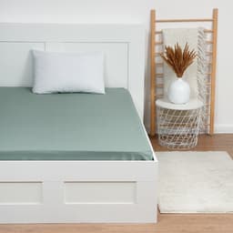 Простыня на резинке 2-спальная «Этель», 180×200+25 см, поплин, зелёная