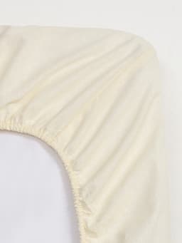 Простыня на резинке 2-спальная «Этель» Plain collection, 160×200+25 см, поплин, молочная