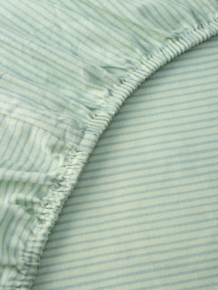 Простыня на резинке 2-спальная «Этель», 180×200+25 см, поплин, мятная