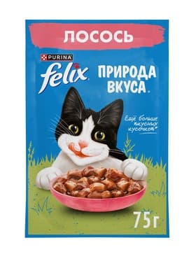 Влажный корм Felix Природа вкуса для кошек, лосось, 75 г