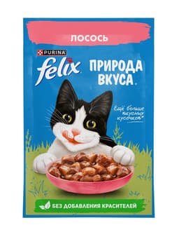 Влажный корм Felix Природа вкуса для кошек, лосось, 75 г