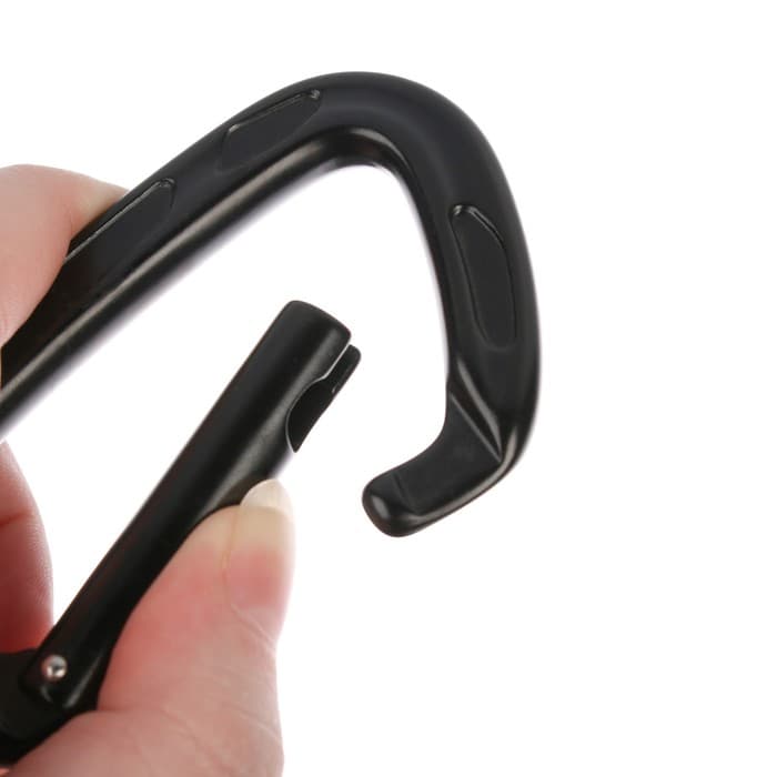 Карабин с защёлкой «Мастер К», 10×6 см, 22 KN, чёрный