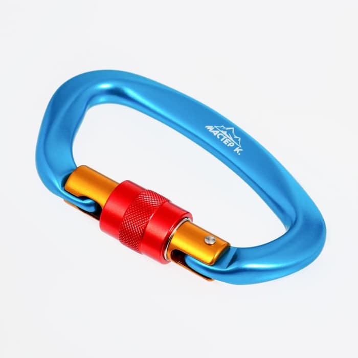 Карабин с муфтой «Мастер К», 10×6 см, 25 KN, голубой