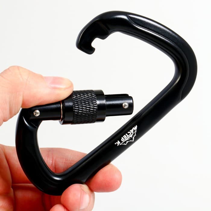 Карабин с муфтой «Мастер К», 11×7 см, 26 KN, чёрный