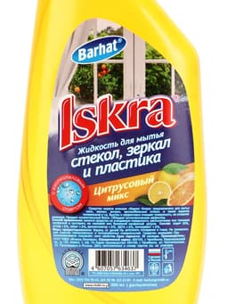 Средство для мытья стёкол, БАРХАТ ISKRA, «Цитрусовый микс», с курком, 500 мл