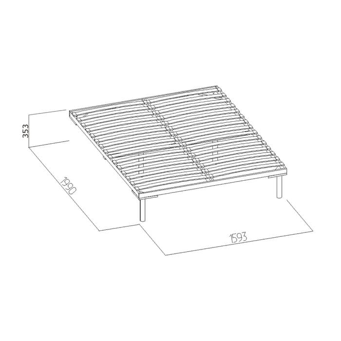 Основание для кровати Sherlock 2.1, с гибкими ламелями, деревянный каркас, на ножках, 1600×2000 мм, цвет бежевый
