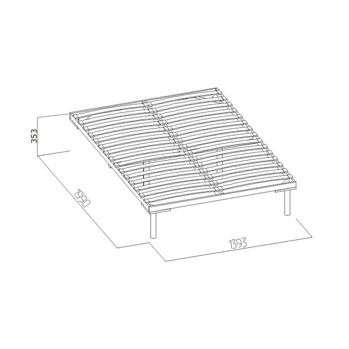 Основание для кровати Sherlock 3.1, с гибкими ламелями, деревянный каркас, на ножках, 1400×2000 мм, цвет бежевый
