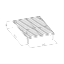 Основание для кровати Sherlock 3.1, с гибкими ламелями, деревянный каркас, на ножках, 1400×2000 мм, цвет бежевый