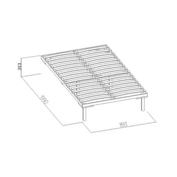 Основание для кровати Sherlock 4.1, с гибкими ламелями, деревянный каркас, на ножках, 1200×2000 мм, цвет бежевый