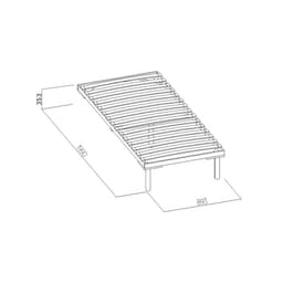 Основание для кровати Sherlock 5.1, с гибкими ламелями, деревянный каркас, на ножках, 900×2000 мм, цвет бежевый