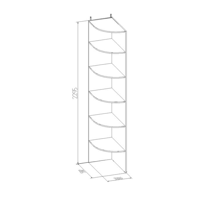 Стеллаж напольный Home 44, 386×592×2295 мм, цвет дуб табачный craft