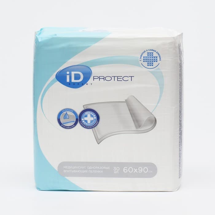 Пеленки iD Protect Expert, 60×90 см, 30 шт.
