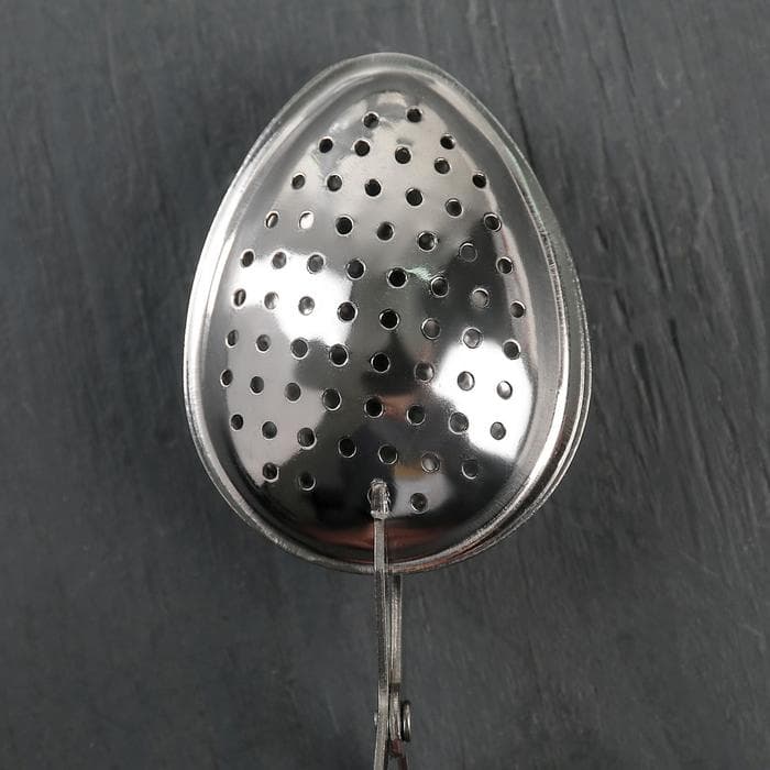 Ситечко для чая Доляна «Листик», 17 см, серебристое