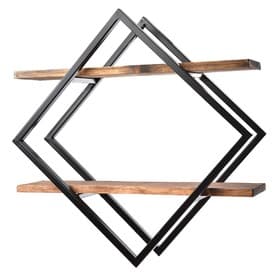 Полка настенная «Лофт» Rum, 707×150×707 мм, цвет дуб табачный/чёрный муар