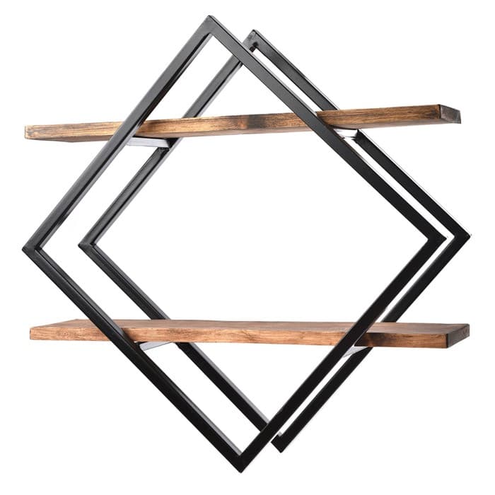 Полка настенная «Лофт» Rum, 707×150×707 мм, цвет дуб табачный/чёрный муар