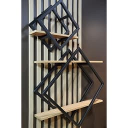 Полка настенная «Лофт» Rum, 707×150×707 мм, цвет дуб табачный/чёрный муар