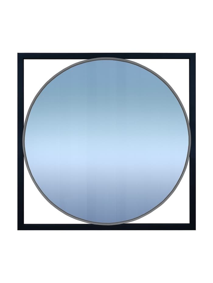 Зеркало круглое навесное Gold, в квадратной раме, 600×20×600 мм, цвет чёрный муар