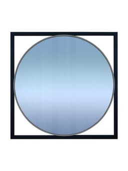 Зеркало круглое навесное Gold, в квадратной раме, 600×20×600 мм, цвет чёрный муар