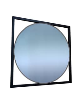 Зеркало круглое навесное Gold, в квадратной раме, 600×20×600 мм, цвет чёрный муар