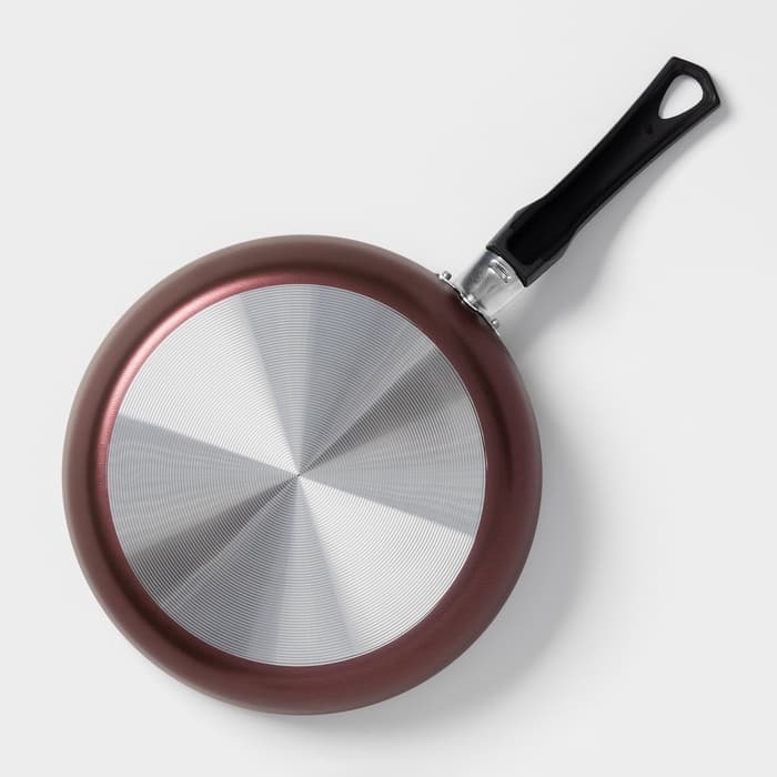 Сковорода Доляна Promo, d=24 см, h=6 см, пластиковая ручка, антипригарное покрытие, алюминий, бордовая