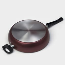 Сотейник Доляна Promo, d=28 см, h=6 см, две пластиковые ручки, антипригарное покрытие, алюминий, бордовая