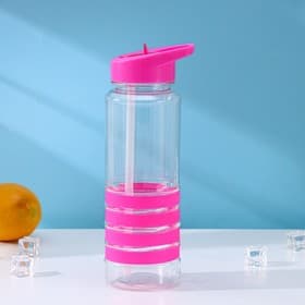 Бутылка для воды Доляна «Спорт», с трубочкой, 700 мл, 23.5×7.5×8.5 см, пластик, МИКС