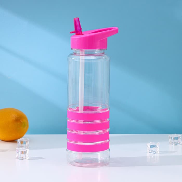 Бутылка для воды Доляна «Спорт», с трубочкой, 700 мл, 23.5×7.5×8.5 см, пластик, МИКС