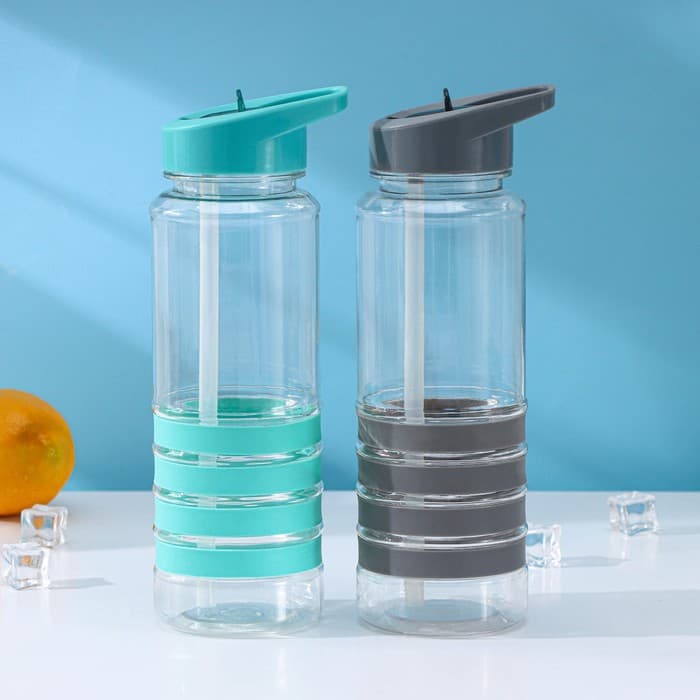 Бутылка для воды Доляна «Спорт», с трубочкой, 700 мл, 23.5×7.5×8.5 см, пластик, МИКС