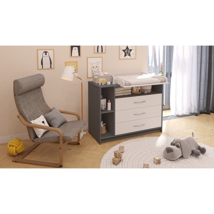 Комод c 4 ящиками Polini kids Simple 2110, 505×1130×865 мм, серо-белый