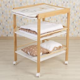 Пеленальный столик Polini kids Simple 1090, 565х714х915 мм, натуральный-белый