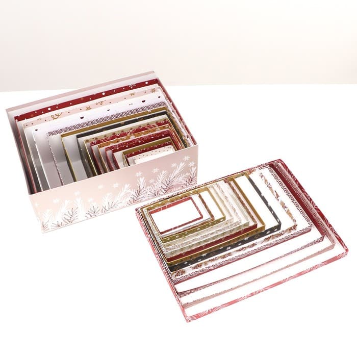 Набор подарочных новогодних коробок 15 в 1 «Изысканность», 47.5×31×18 - 12×7×4 см