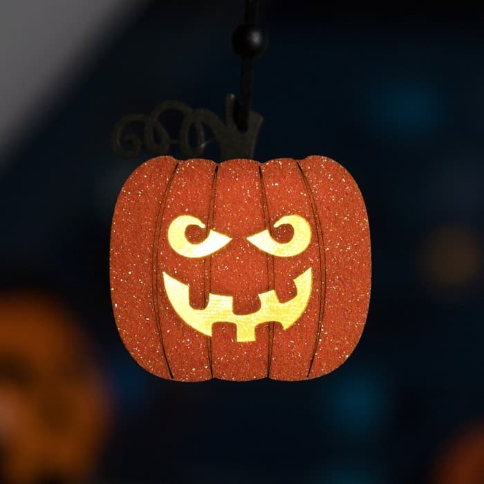 Светодиодная подвеска «Фонарь Джека» 8×5.5×5 см, пластик, батарейки LR1130×3 (в комплекте), свечение тёплое белое