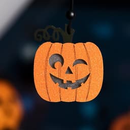 Светодиодная подвеска «Фонарь Джека» 8×5.5×5 см, пластик, батарейки LR1130×3 (в комплекте), свечение тёплое белое