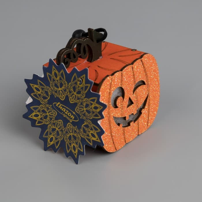 Светодиодная подвеска «Фонарь Джека» 8×5.5×5 см, пластик, батарейки LR1130×3 (в комплекте), свечение тёплое белое