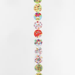 Наклейки в рулоне «С Днем Рождения!»,500 шт.,3.8×3.8 см