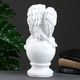 Фигура гипс «Ангел спящий на шаре», белый, 15×19×40 см