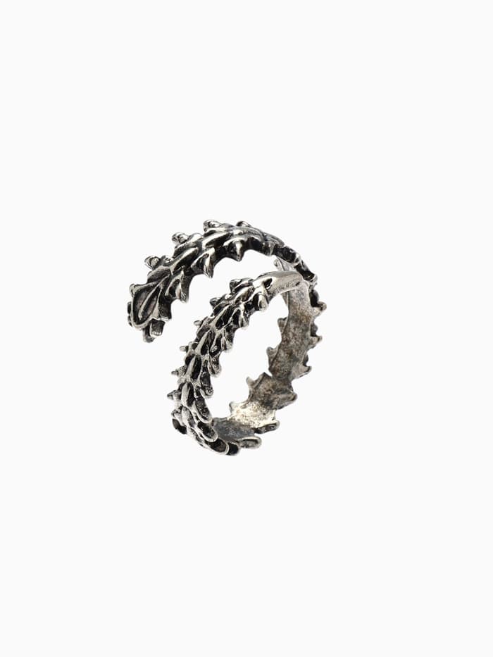 Кольцо «Сколопендра», цвет чернёное серебро, безразмерное