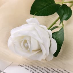 Цветы искусственные «Роза обаяние», 6×46 см, белые