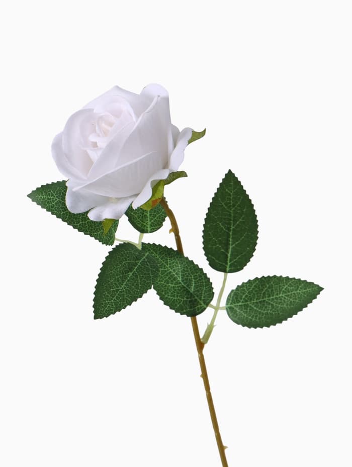 Цветы искусственные «Роза обаяние», 6×46 см, белые