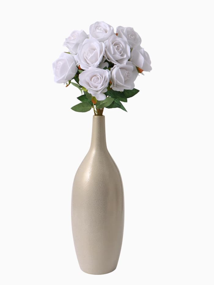 Цветы искусственные «Роза обаяние», 6×46 см, белые