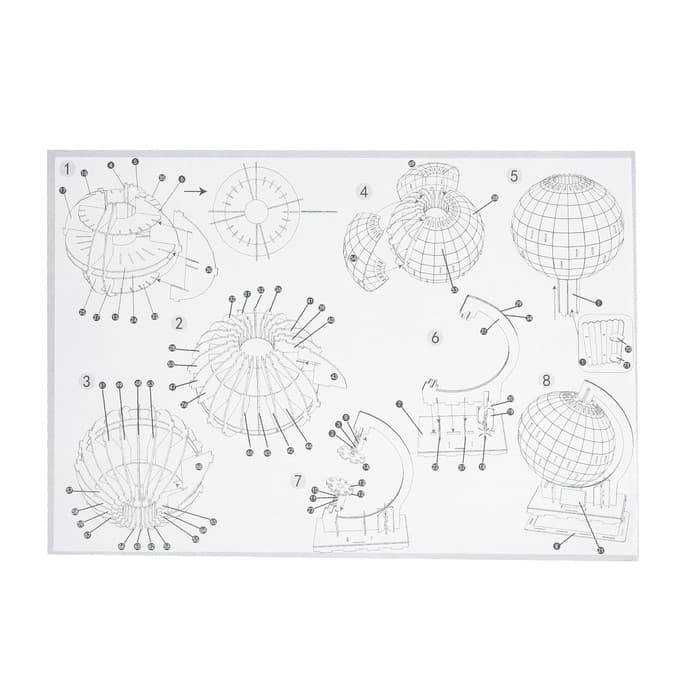 Конструктор пазл «Глобус», 3D модель, диаметр 22 см, 71 элемент