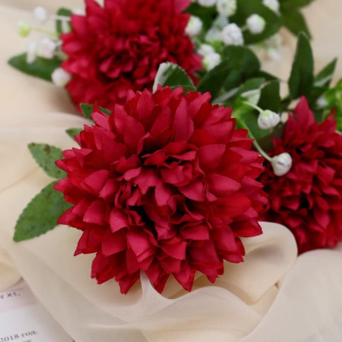 Цветы искусственные «Клевер гибридный», 7×61 см, бордовые