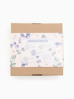 Подарочный набор «Этель» Eucaliptus, полотенце 30×60 см, мочалка, массажёр