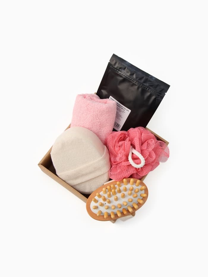 Подарочный набор «Этель» Spring, полотенце 30×60 см, мочалка, массажёр