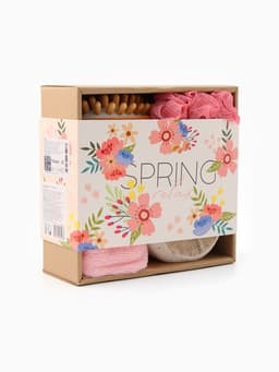 Подарочный набор «Этель» Spring, полотенце 30×60 см, мочалка, массажёр