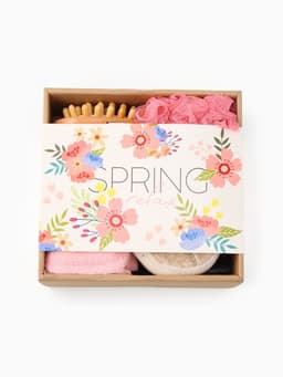 Подарочный набор «Этель» Spring, полотенце 30×60 см, мочалка, массажёр